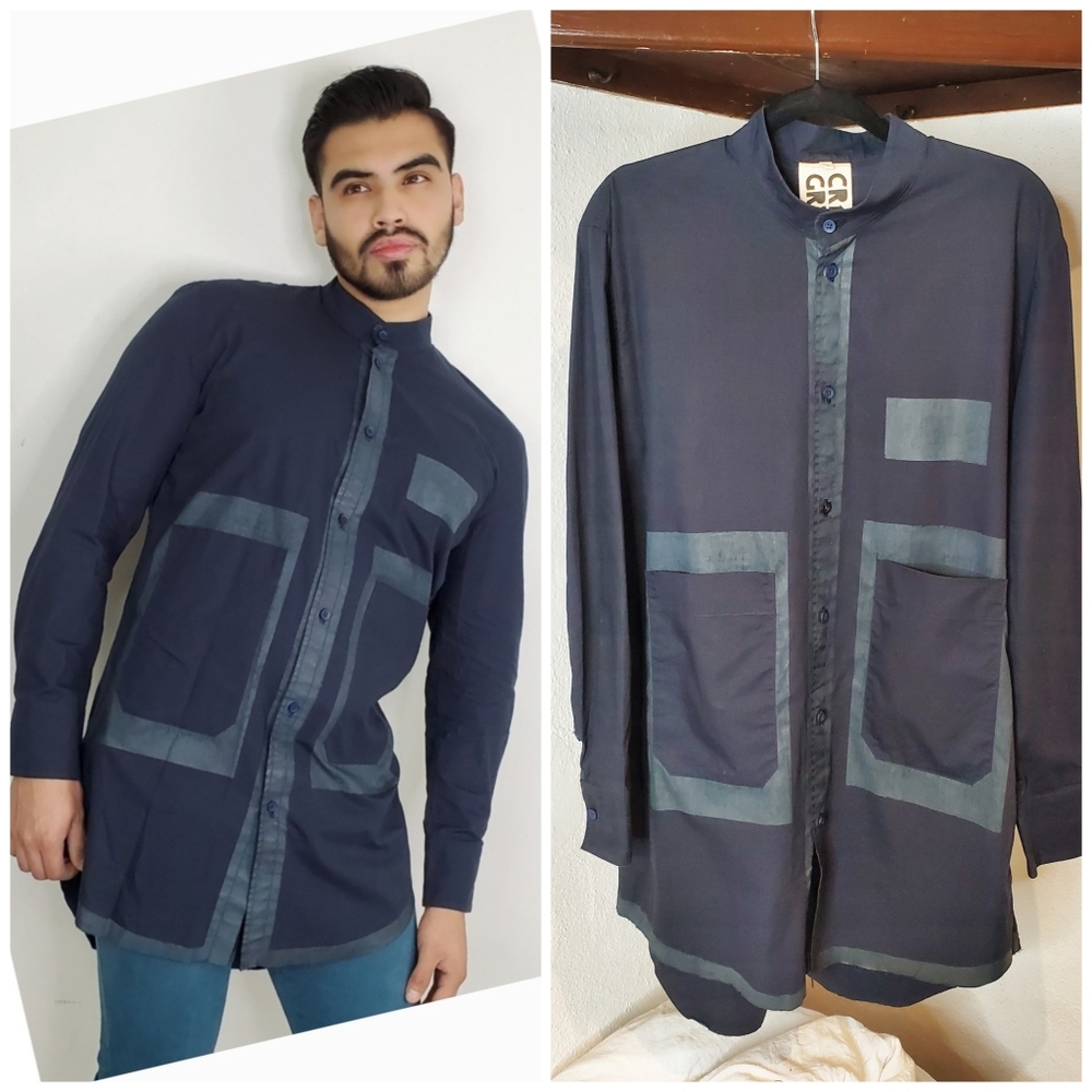 Craig Green | RARE Blue Long Tunic Style Handpainted Shirt